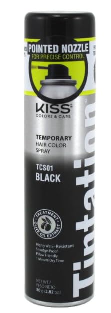 Tintation Temporary Hair Color Spray, Black, 2.82 oz (Pack of 2)