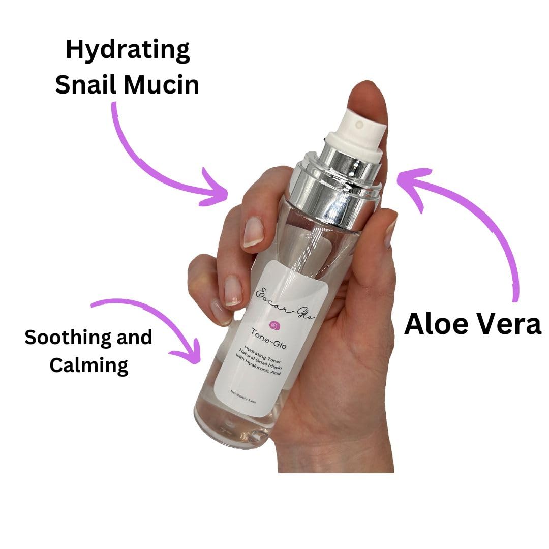 Trio Snail Mucin Unscented Cleanser, Toner and Moisturizer Skin Care Set, White