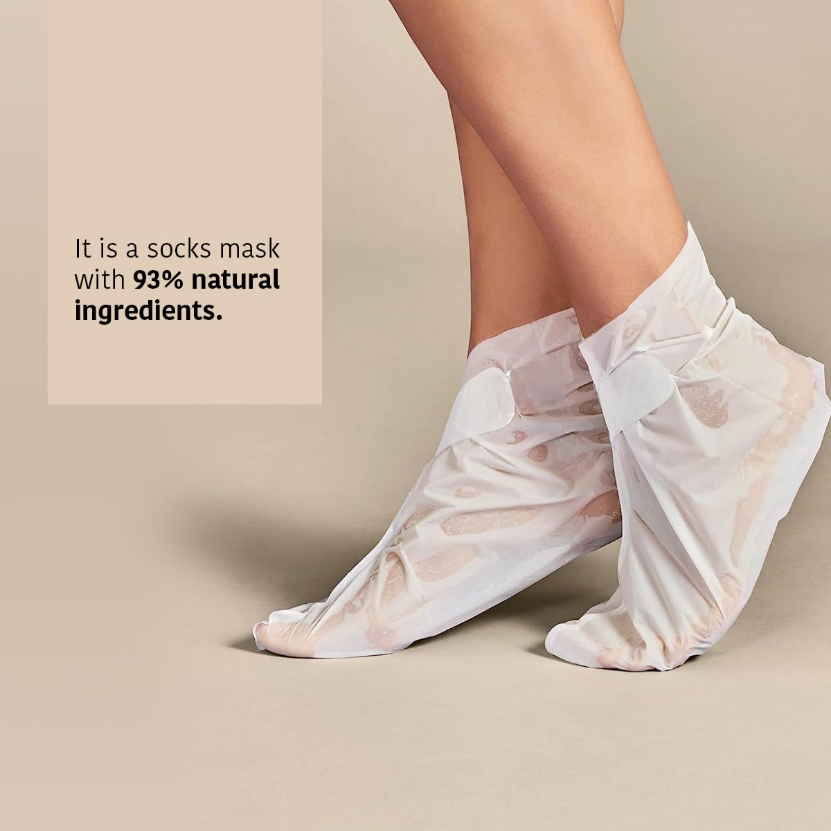 IROHA NATURE Nourishing Foot Mask Socks with Argan & Macadamia Oil | 4 Pairs | Intensive Treatment for Dry & Dehydrated Feet | Flash Effect | Natural & 100% Vegan