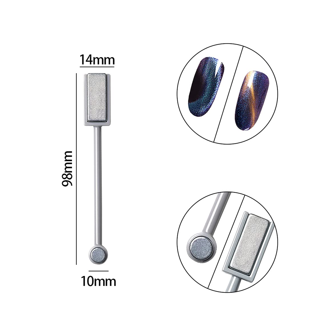 8 Pieces Nail Magnet Tool Set Double-Head Flower Design Nail Magnet Pens Animal Eye Magnetic Plate Multi-Function Magnet Board Magnet Stick 3D Magnetic for Cat Eye Gel Polish Nail Art