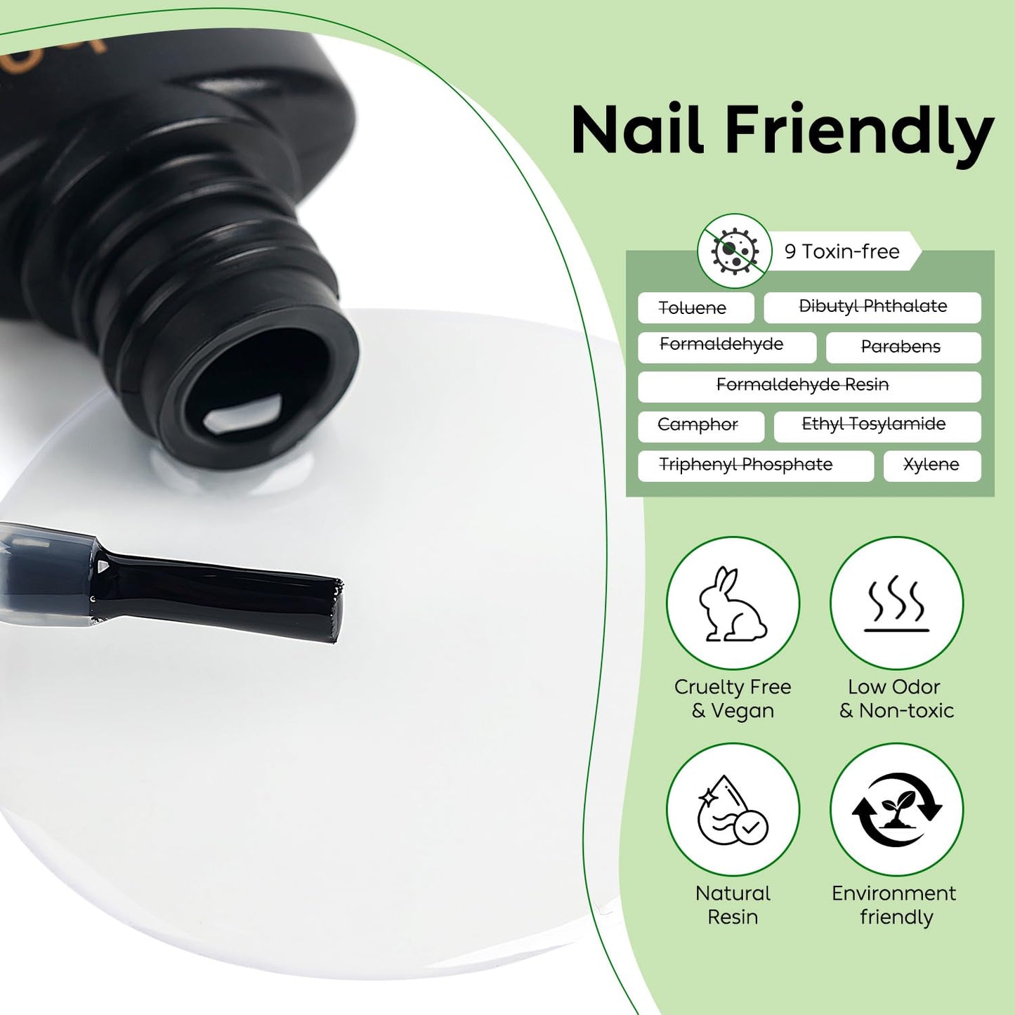 Luxbon 6 Pcs 5ml No Wipe Gel Top Coat and Base Coat Set - Cuticle Oil, Nail Primer Dehydrator, Matte Top Coat, Long Lasting, Shine Finish, UV LED Nail Lamp Soak Off Gel Base Top Coat Manicure