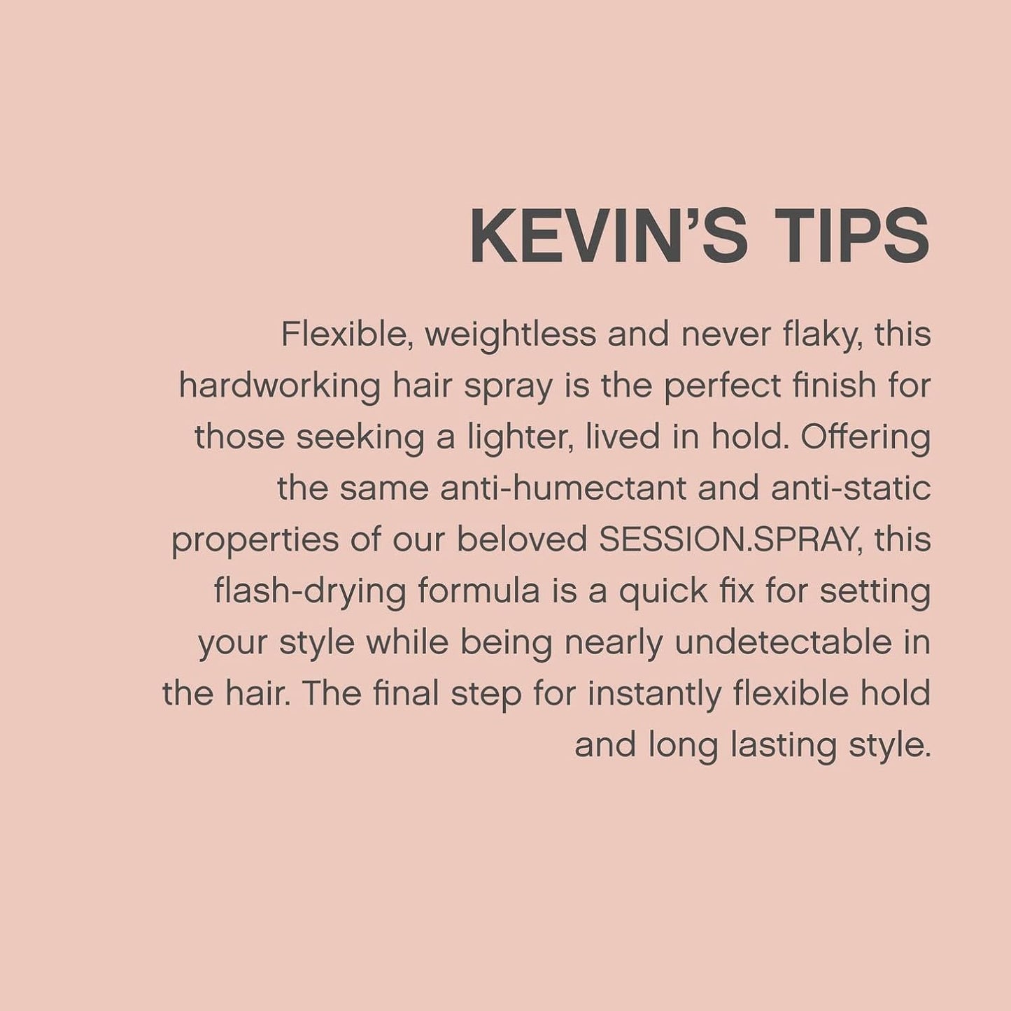 KEVIN.MURPHY SESSION.SPRAY FLEX - Flexible Finishing Hair Spray - For All Hair Types - Lightweight Hold - Humidity Resistant Hair Care - 337 mL / 11.4 fl oz