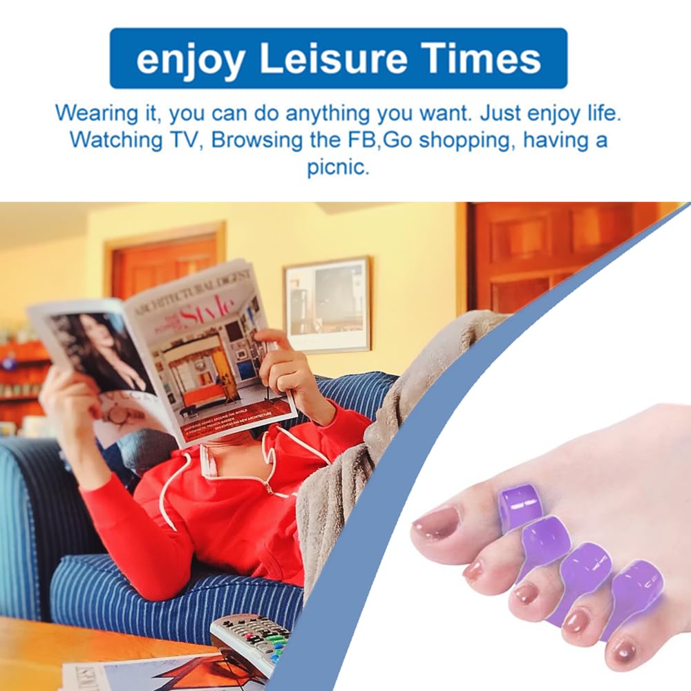 Toe Separators for Bunion Pedicure, Gel Material Toenail Dividers, Repeatable & Washable Toe Spacers for Nail Polish, Orthopedic Bunion Correction, Easy Finger & Toenail Polish Grooming Tools