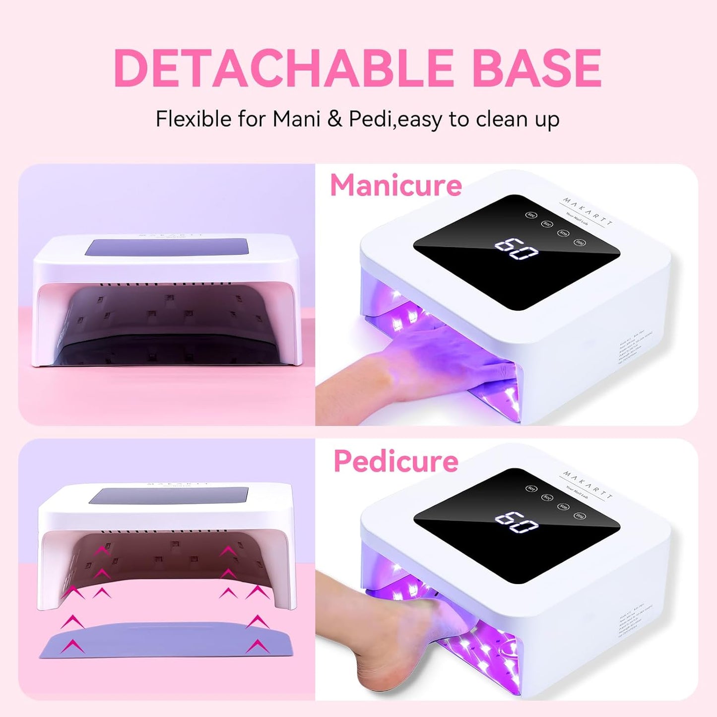 Makartt UV Nail Lamp: 30W Gel LED Light with 4 Timers, LCD Display, Auto Sensor, and Fast Curing for Gel Polish, Professional Nail Dryer for Home and Salon Manicures Pedicure
