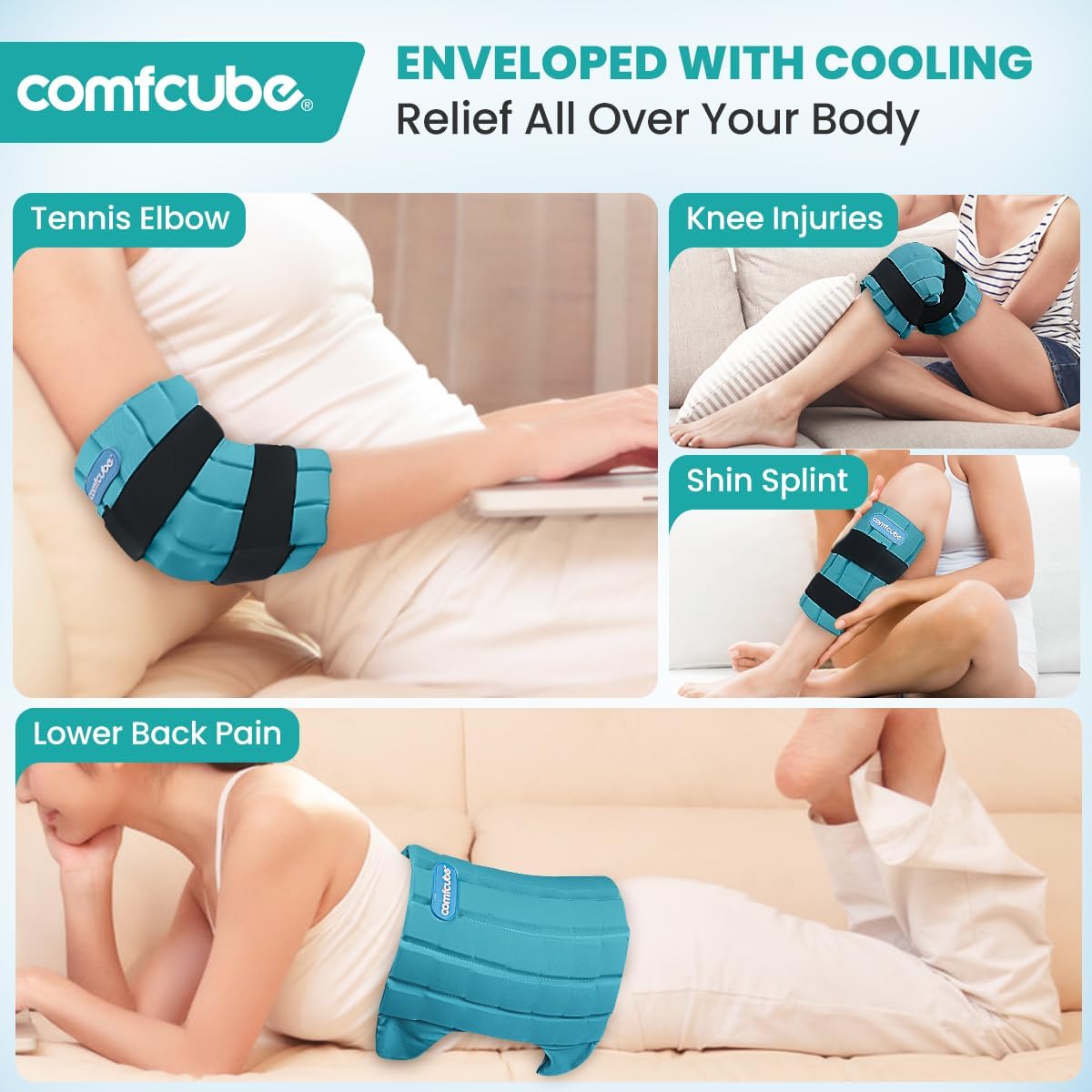 Ice Pack for Knee After Surgery, 2 Hours Long Lasting Cold Pack for Knee Injuries Cold Therapy Flexible Ice Pack for Pain Relief, Swelling, Surgery, ACL, Meniscus Tear