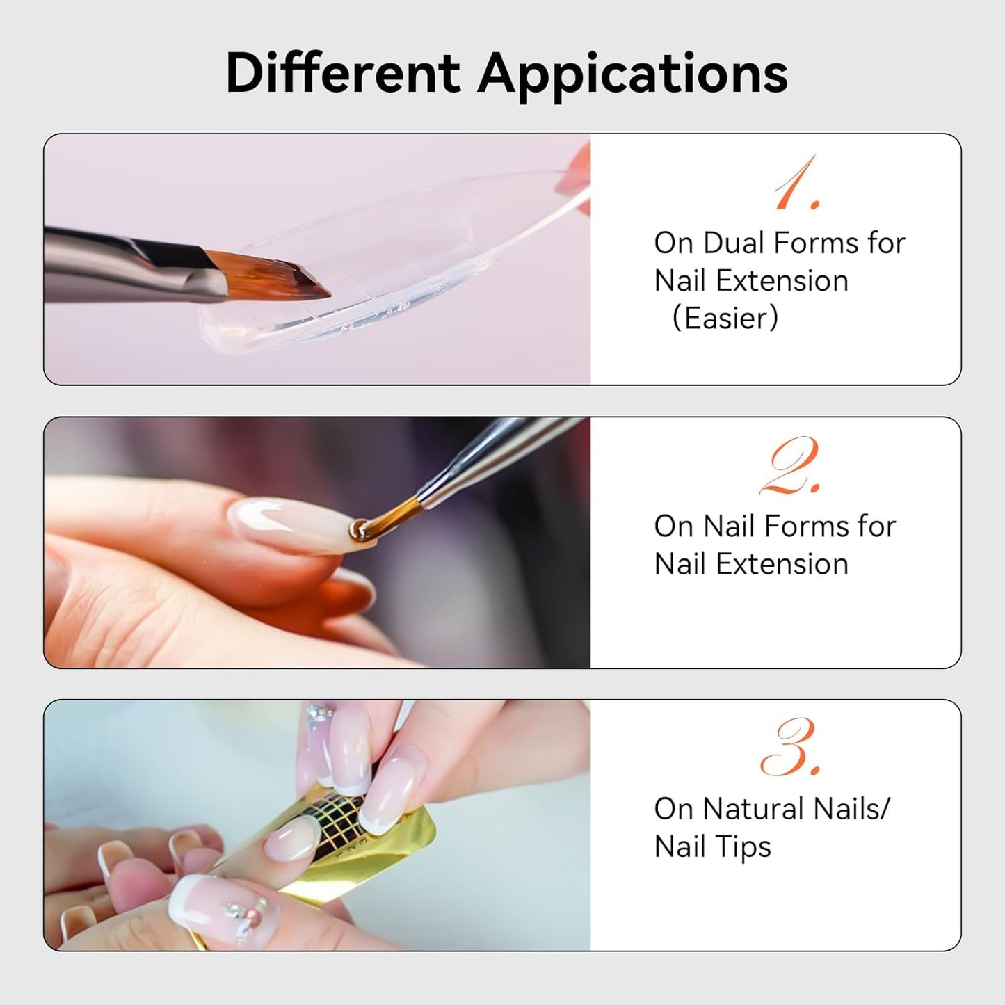 Makartt Clear Gel Builder Kit: Self-Levelling, Long Lasting Extension Hard Gels for Strengthener, Broken Nails Repair Gel Kit with Paper Forms, Dual forms, Nail File and Dual-End Brush 1.06 oz