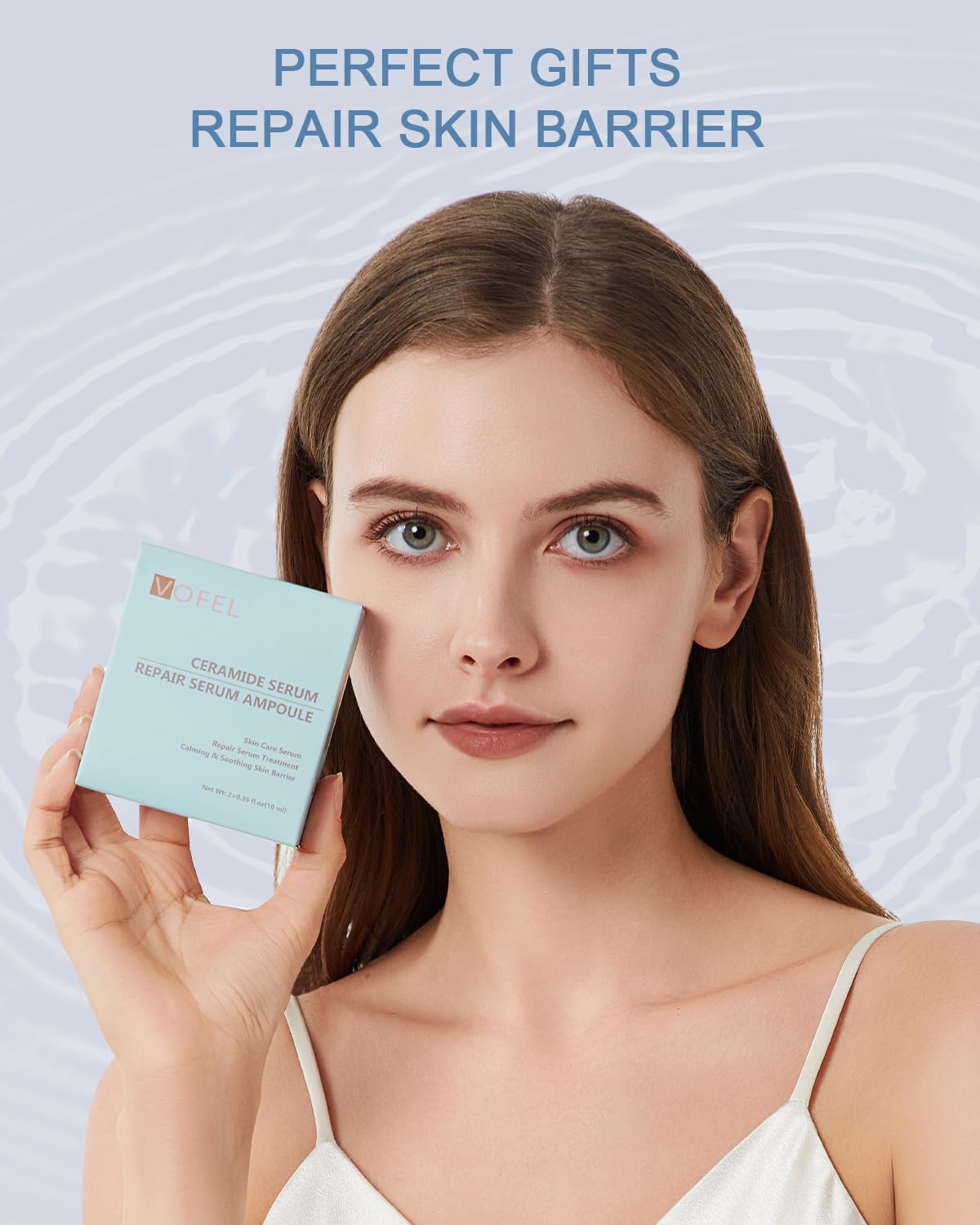 Ceramide Serum for Skin Barrier Repair, Hydrating Serum to Reduce Dryness and Wrinkles, 5% Ceramide Face Serum Ampoule Solution 2 Vials