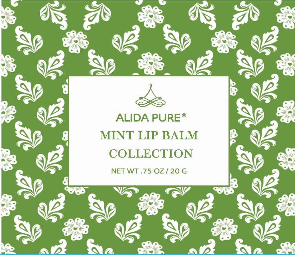 Mint Lip Balm Collection, Vegan Set, Beeswax Free, with Organic Jojoba and Avocado Oil, Vitamin E, Natural Moisturizer for Dry, Chapped Lips, 5 Tube Set