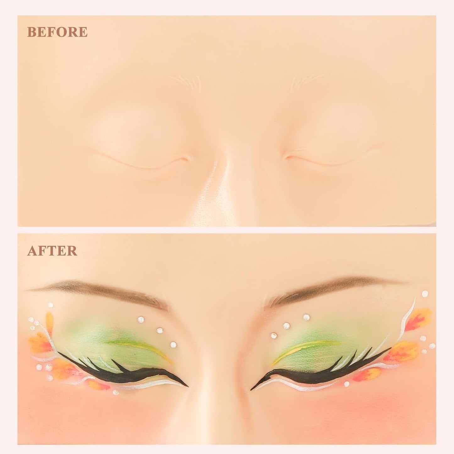 Makeup Practice Face, Makeup Practice Face Set 3D Realistic Makeup Practice Face Board for Makeup Artist Makeup Beginner Self-taught or Professional Enthusiasts (yellow+white+black)