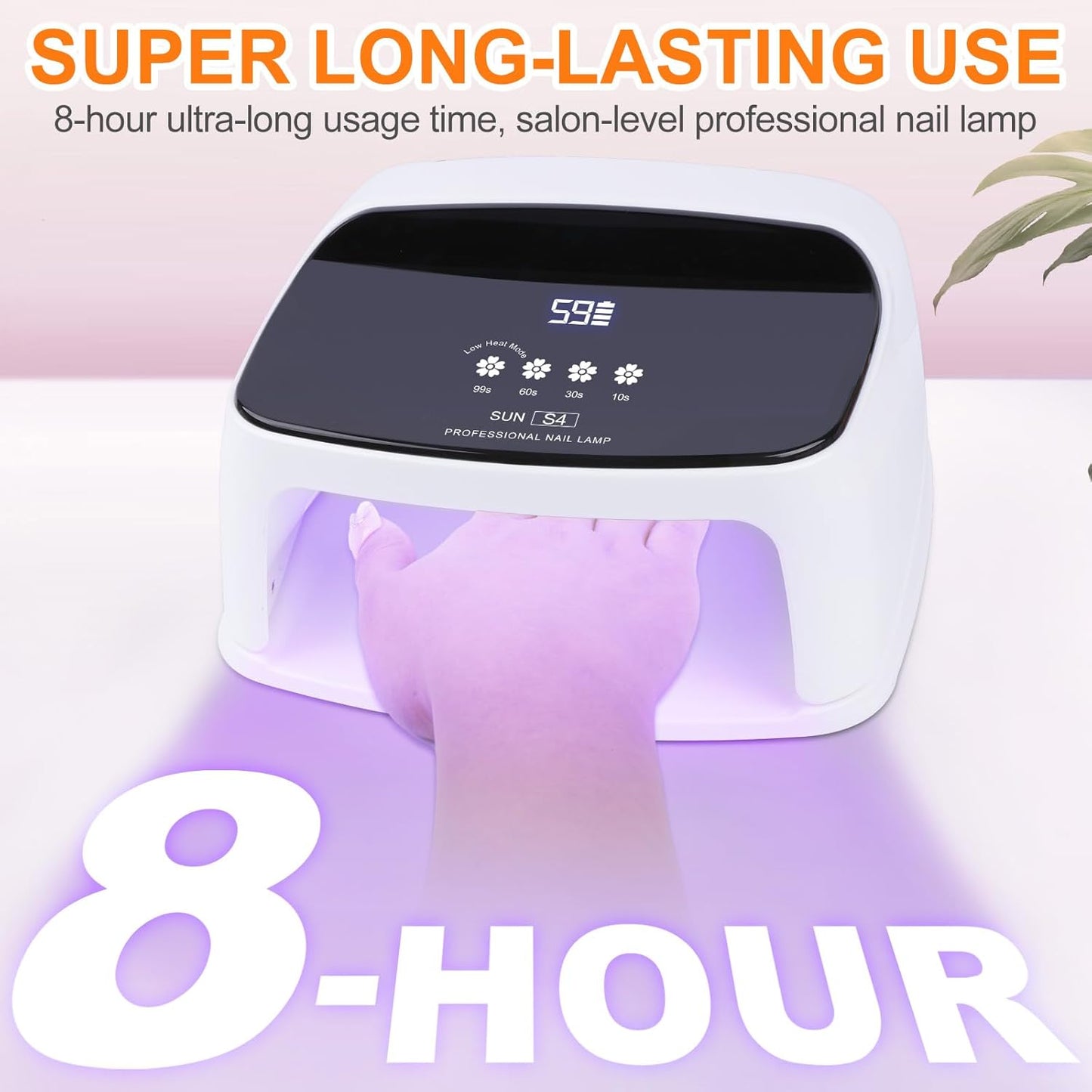 UV Nail Lamp, 288W 8 Hours Super Long-Lasting 15600mAh Professional Cordless UV LED Lamp for Nails 66Pcs Lamp Beads Automatic Sensor Gel Nail uv Light for Nail Art at Home and in Salons Gold
