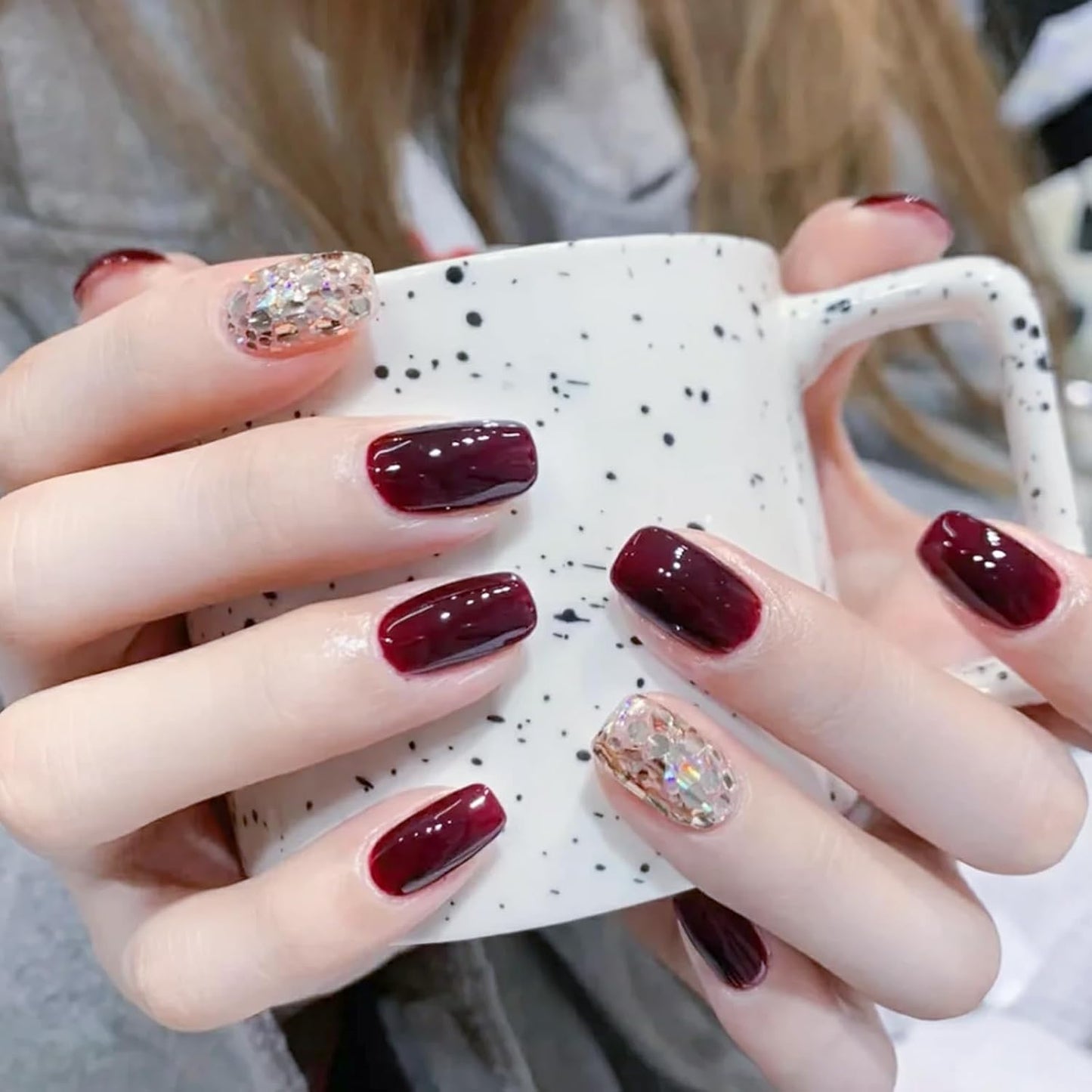 Major Dijit Quick Dry Nail Polish Wine Red Summer Nail Lacquer for Nail Art Regular Nail Polish 0.41 fl oz.