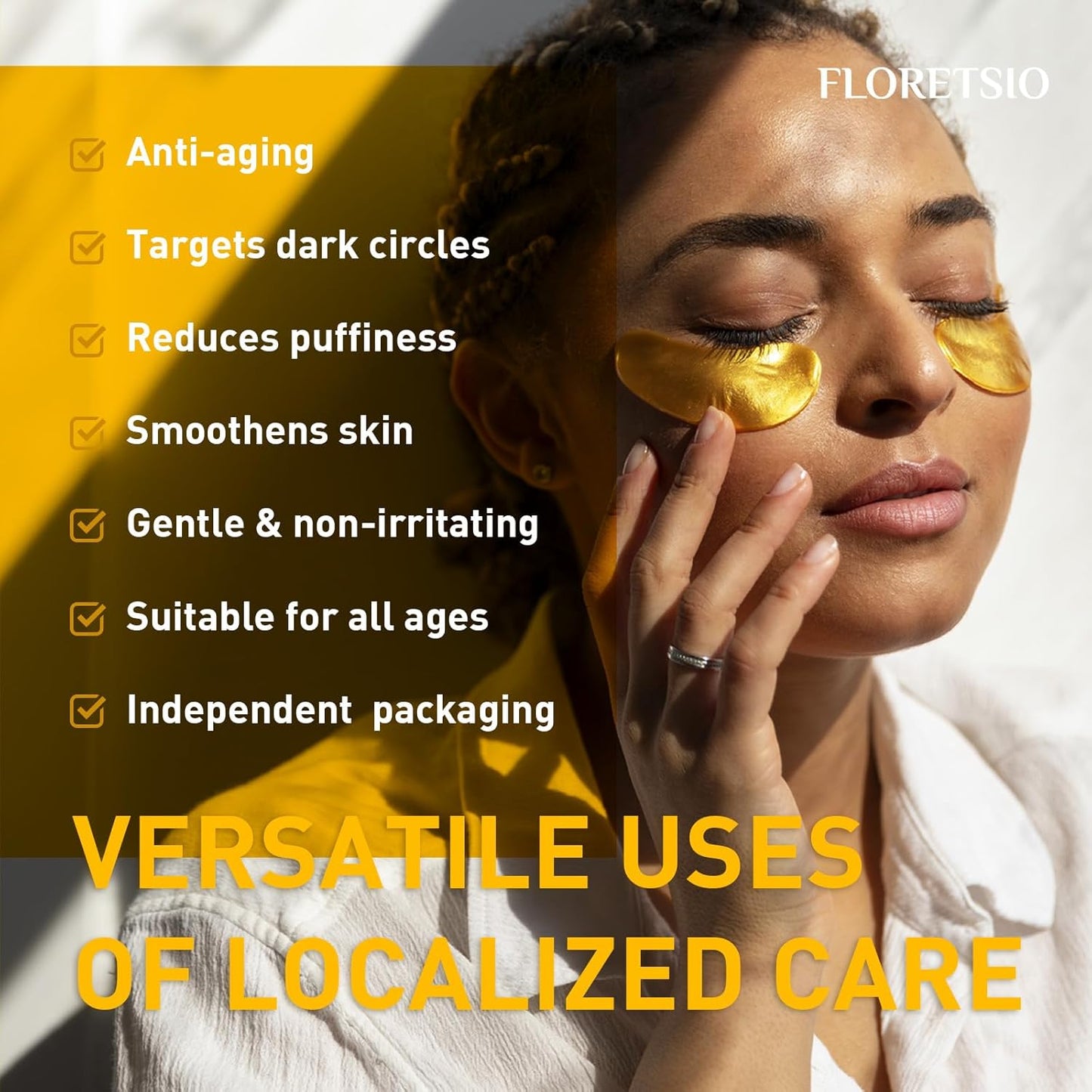 30 Pair - Under Eye Patches for Dark Circles 24K Gold Collagen Eye Mask for Puffy Eyes Reduce Wrinkles and Eye Bags, Anti-Aging Retinol Hydrating Gel Eye Pads Skincare Eye Treatment Products