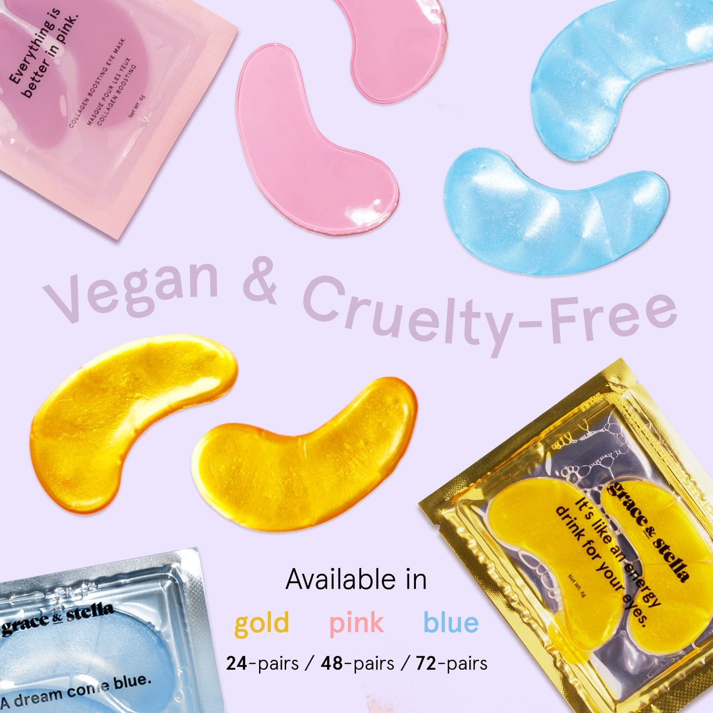 Grace & Stella Under Eye Mask (Gold, 6 Pairs) Dark Circles Under Eye Treatment, Puffy Eyes, Undereye Bags, Wrinkles - Bachelorette Party Favors, Women Gifts, Vegan, Cruelty-Free Eye Patches for Adults