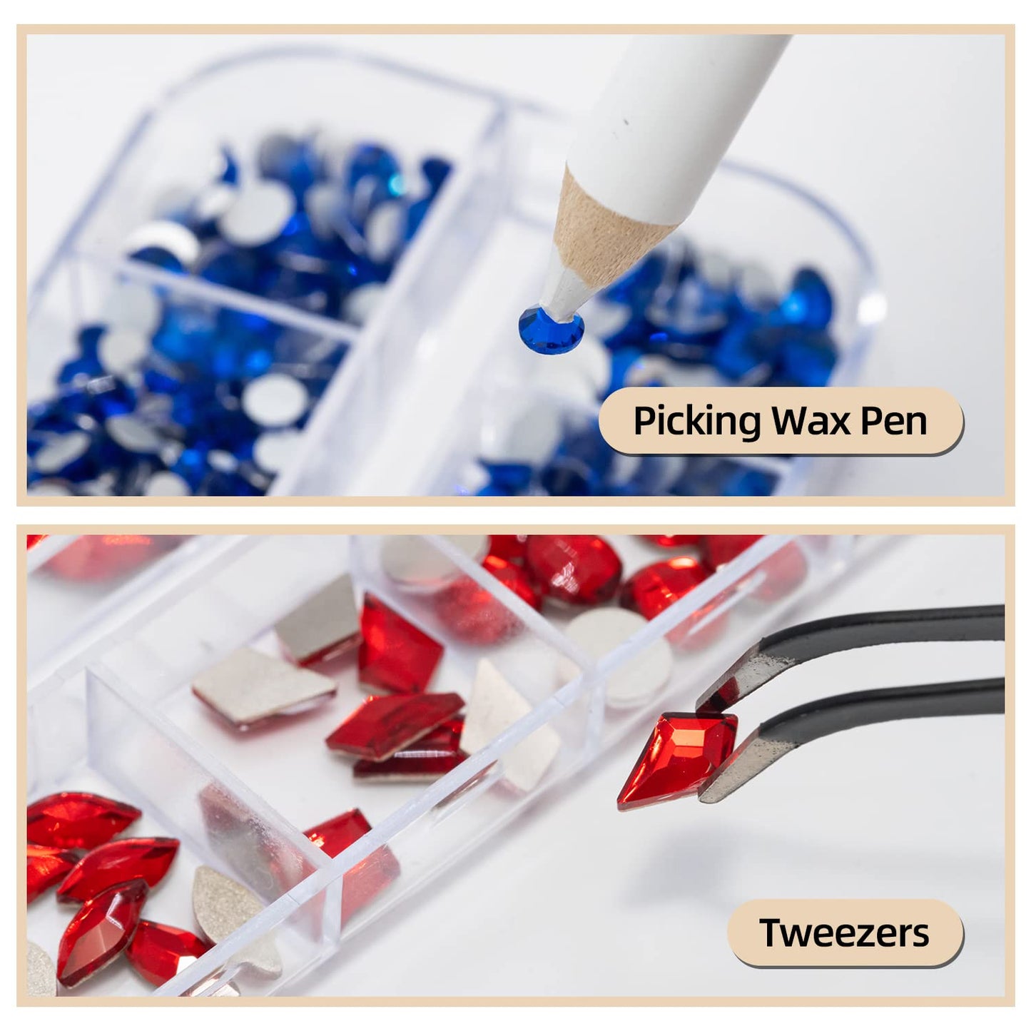 Flatback Crystal Rhinestones - 120 Pcs Multi Shapes Glass Nail Art Decorations for Acrylic Nails DIY Design