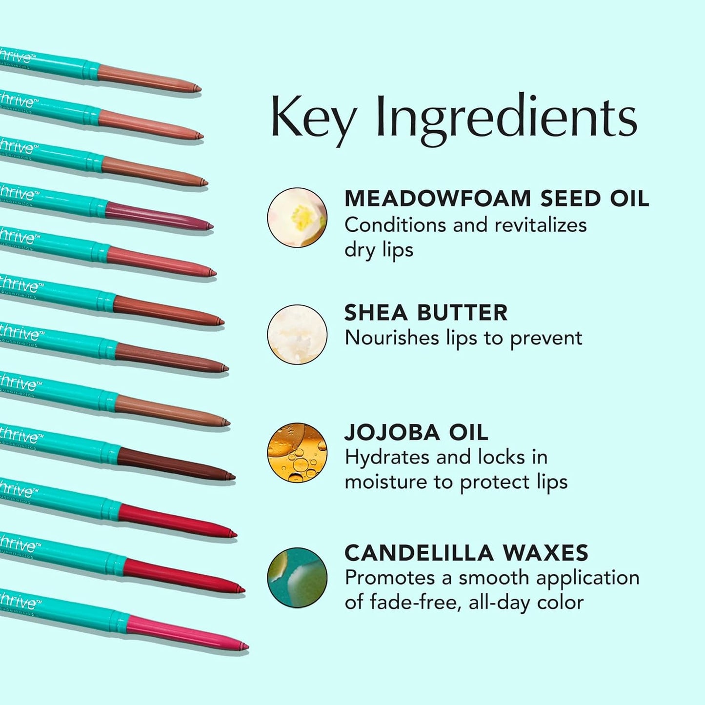 Thrive Causemetics Lip Filler Long-Wearing + Plumping Lip Liner, Shea Butter Hydrating Lip Plumper Retractable Lip Liner Pencil, Built In Sharpener, Vegan & Cruelty Free, Monique (Maple)