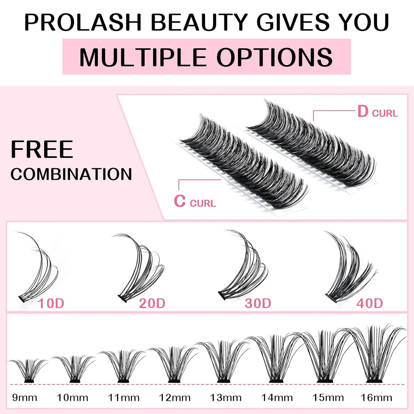 280 Pcs Individual Lashes 30D+40D Mixed Lash Clusters 14 Rows Cluster Lashes that Look Like Eyelash Extensions DIY Lash Extension Self Application At Home (30+40-C-14)
