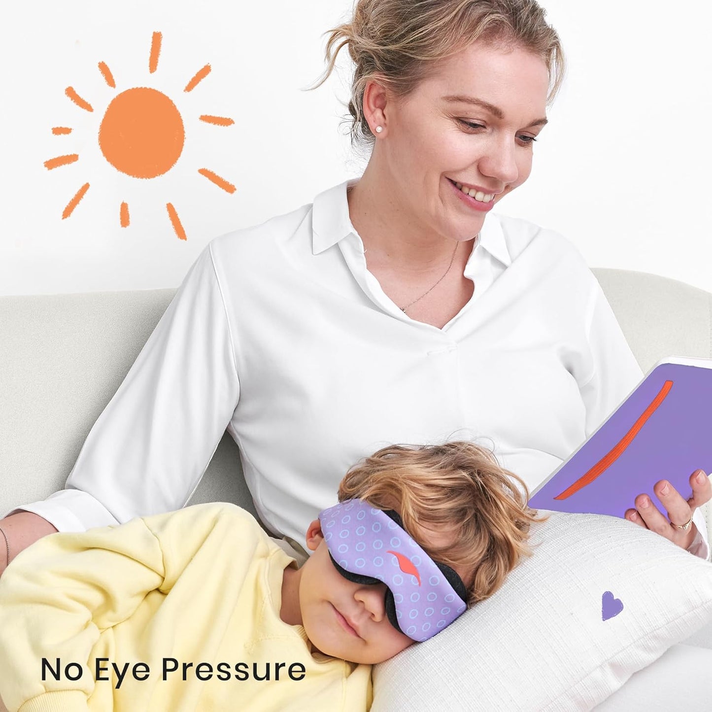 Manta Kids Sleep Mask - Comfy & Cute Blackout Sleeping Mask with Adjustable Eye Cups, Soft & Breathable Machine Washable Kids Eye Mask for Girls, Boys, Toddler Aged 6+ (Periwinkle)