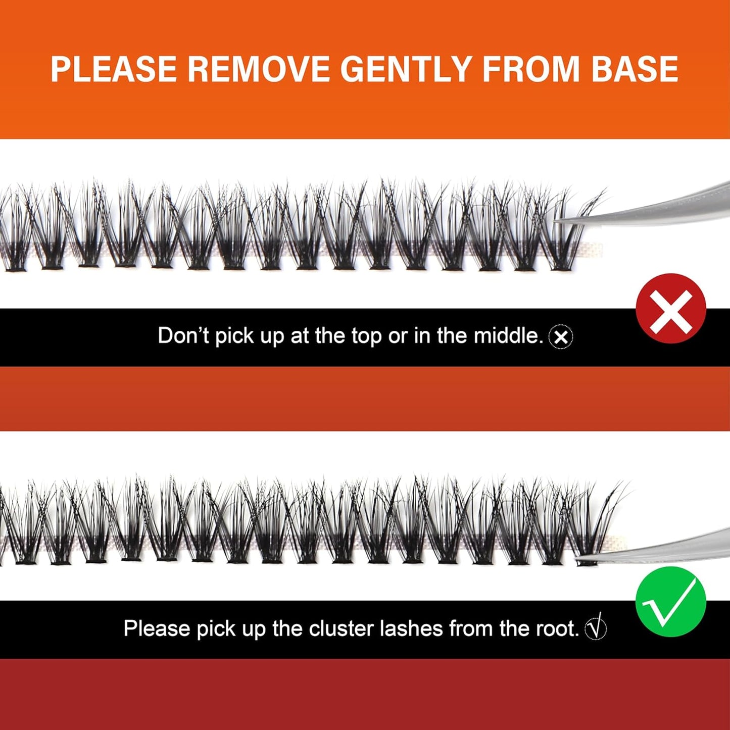 Lash Cluster 240pcs Individual Lashes,8-16mm Diy Lash Extension,C Curl Lash Clusters Wispy,3D Natural Lash Clusters Look Like Eyelash Extension DIY at Home (Orange 30P-C-8-16mix)