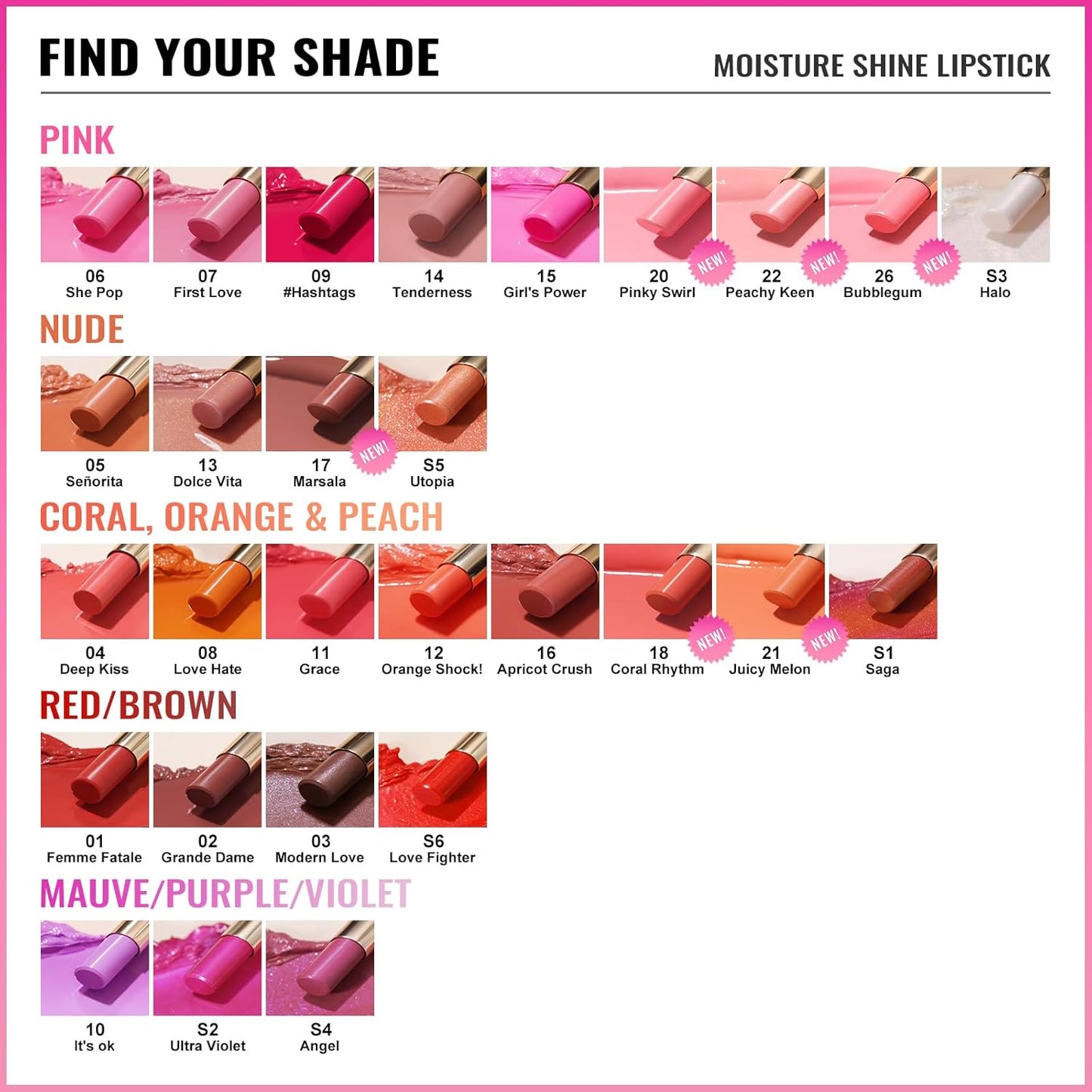 Oulac Moisturizing Shine Pink Peach Lipstick for Women - 2 in 1 Pink Peach Glossy Tinted Lip Balm, Hydrating Winter Lipstick for Dry Lips,Shine Juicy Finish Vegan 2.2g/0.07oz (G13)