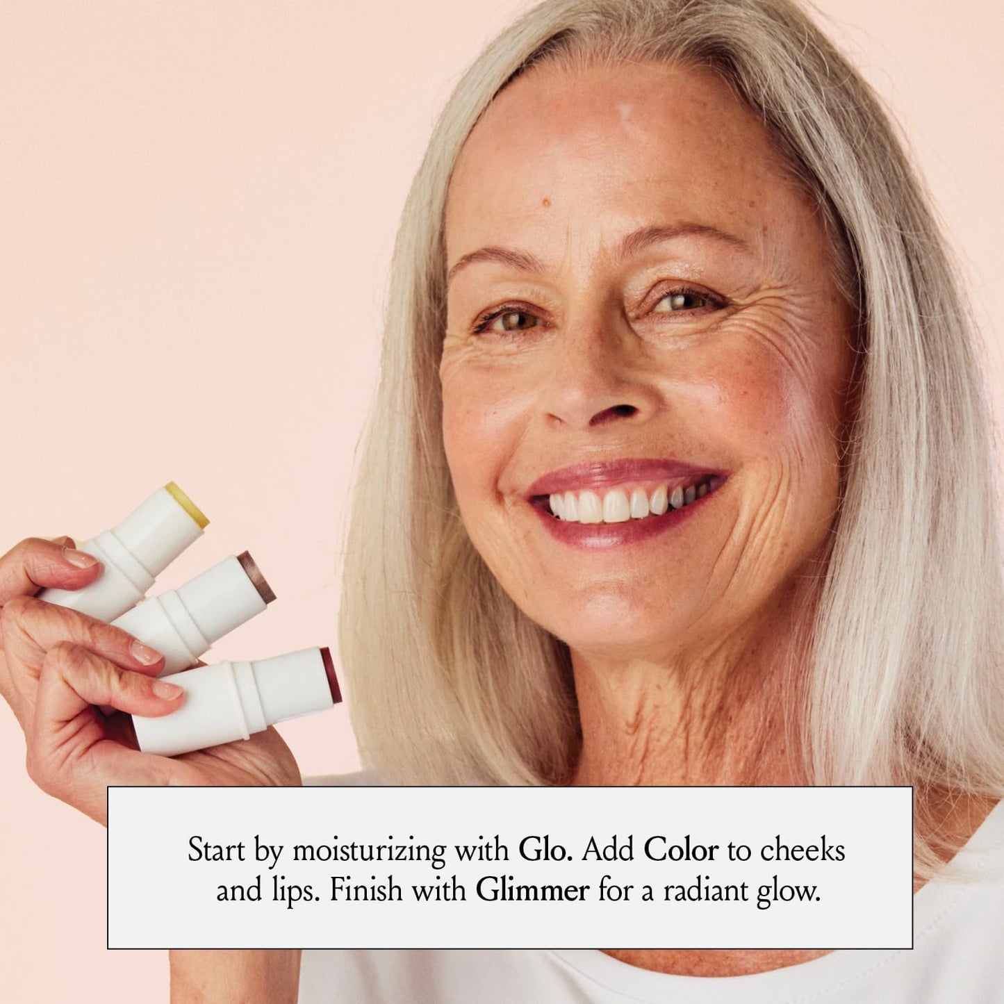 Boomstick Trio ® Color 3 Pack Cream Blush Makeup, Color Blush Stick, Highlighter Stick & Moisturizer for Cheeks, Eyes & Lips, Blendable Vegan Boom Sticks by Cindy Joseph for Older Women, BOOM Beauty