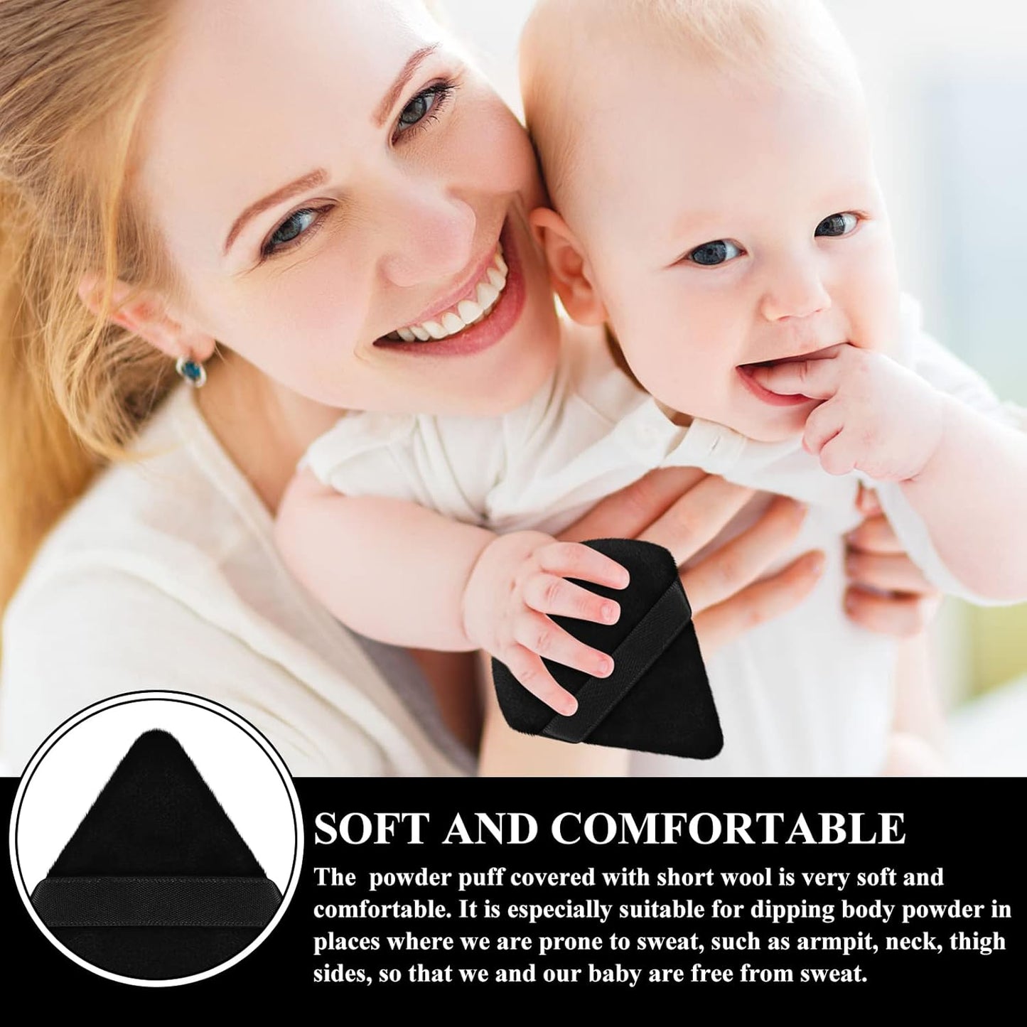 Maitys 12 Pieces Powder Puff Triangle Face Makeup Cosmetic for Loose Powder Soft Body Washable Reusable Foundation Sponge Mineral Wet Dry Makeup Tool for Women(Small,Black, Gray)