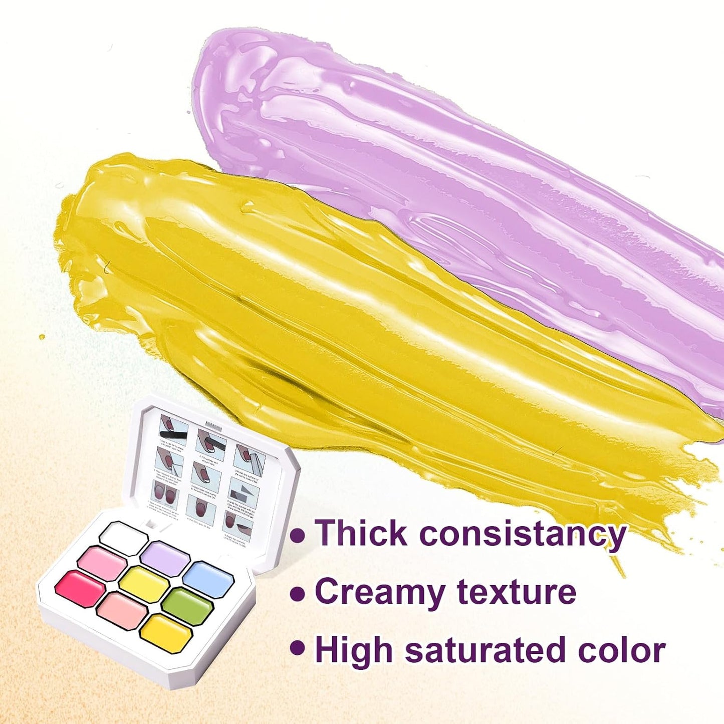 Gradient Painting Gel, 9 Bright Colors Ombre Gel Nail Polish Spring Summer Light Pink Blue for Pigment Pat Nails Aura Nails, French Manicure DIY Nail Art Long Lasting Palette Fairy Spring