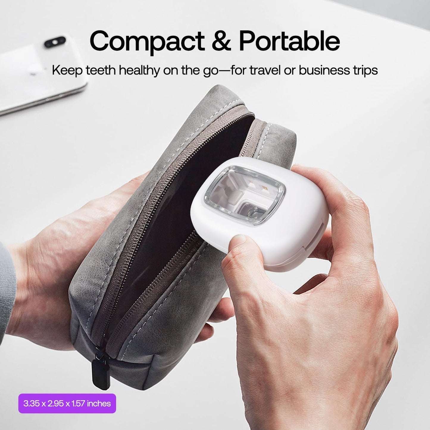 UV Toothbrush Covers Case and Holder,Dual UVC Light(2X Stronger), Clear Window,Toothbrush Cleaner Portable Brush Cover and Travel Case Fits Most Electric and Manual Toothbrushes