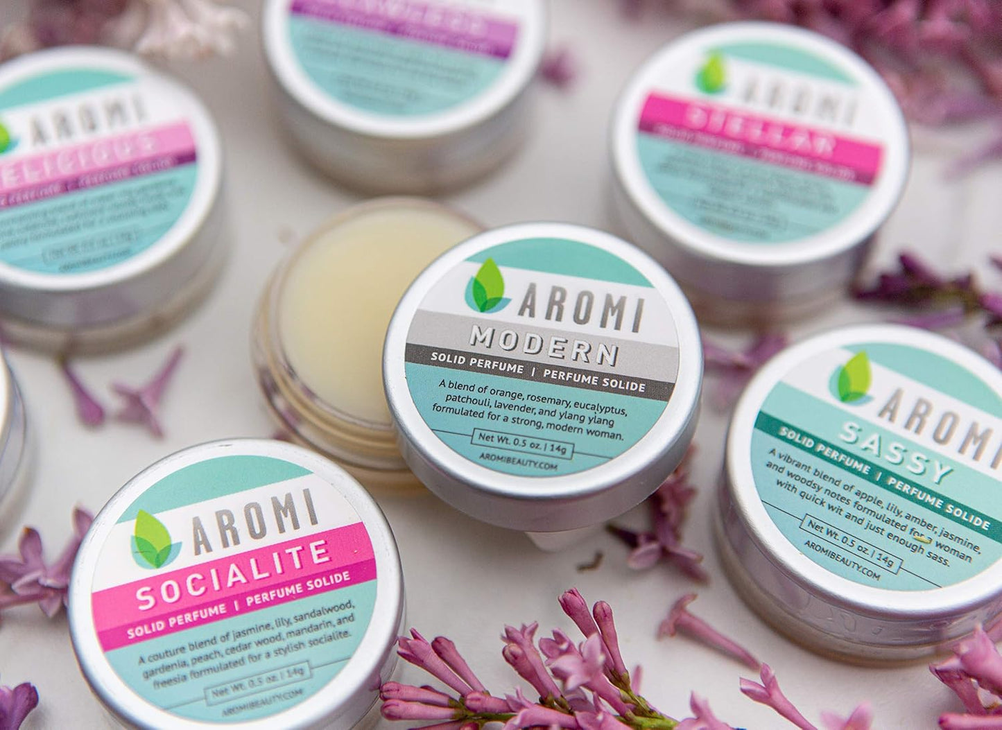 Aromi Socialite Solid Perfume | Sweet, Floral Fragrance, Freesia, Vanilla, Jasmine Scent, Vegan, Cruelty-free, Wax Scent, Travel, Women’s Gift, Handmade (Socialite)