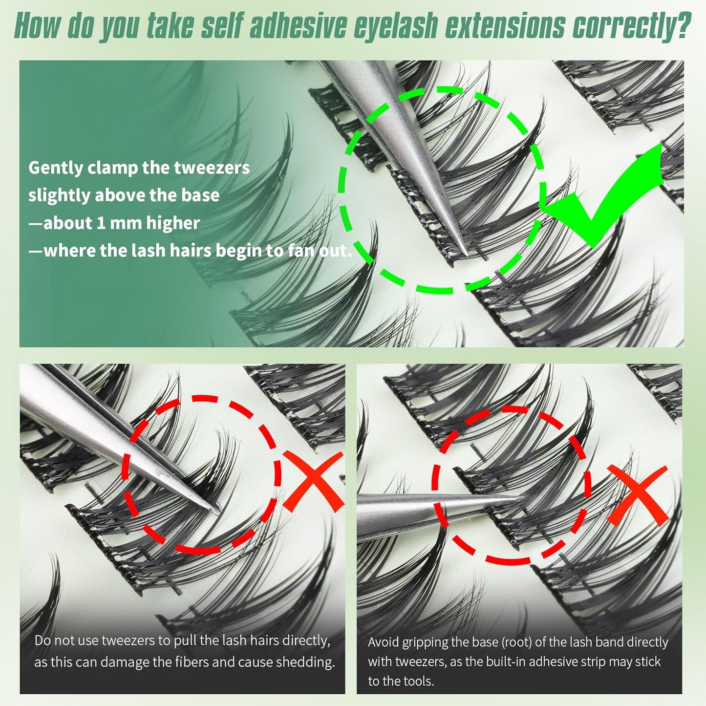 Self Adhesive Eyelashes Manga Lash Clusters 10MM-16MM No Glue Needed Eyelash Clusters Wispy Self Adhesive Lash Extensions Spiky Pre Glued Eyelash Extensions 100Pcs