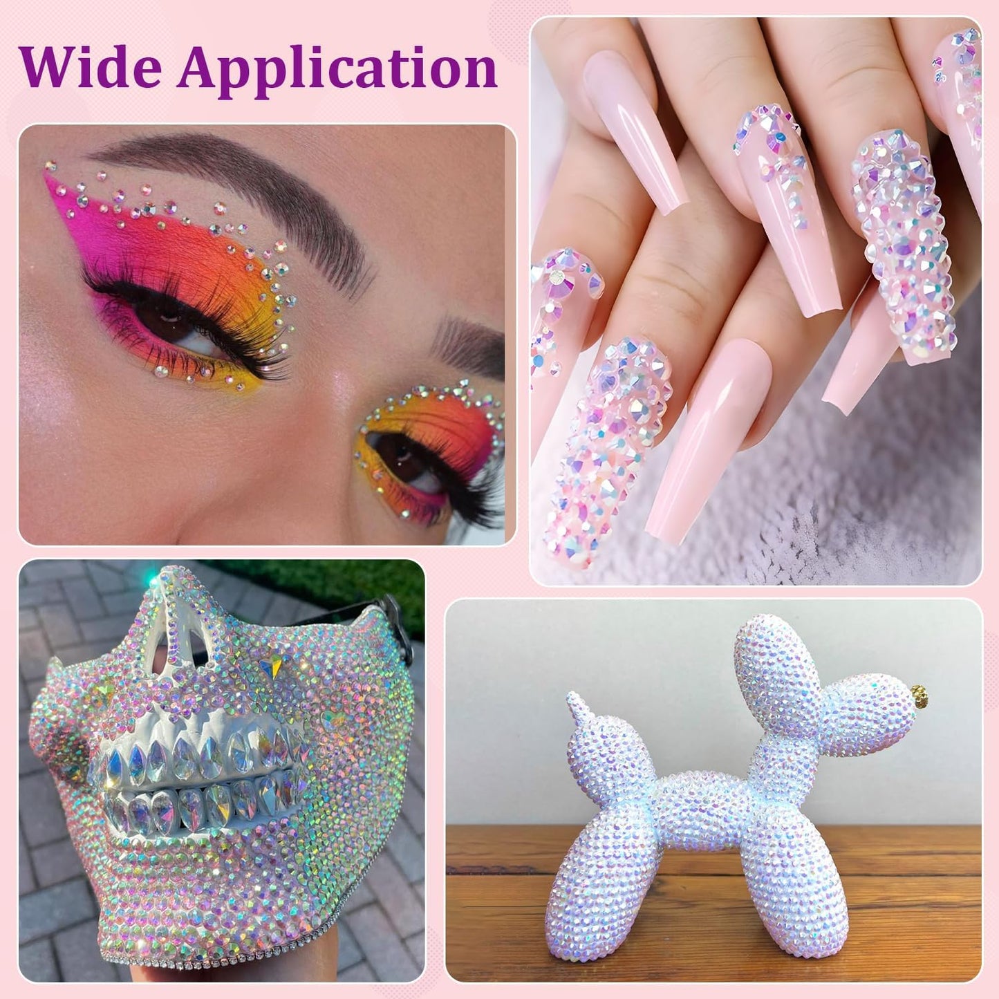 30000Pcs Resin Rhinestones for Bedazzling with Tweezers, Transparent AB Rhinestones for Crafting with B7000 Jewelry Glue for DIY Crafts Clothing Tumblers Shoes Fabric Nail Art