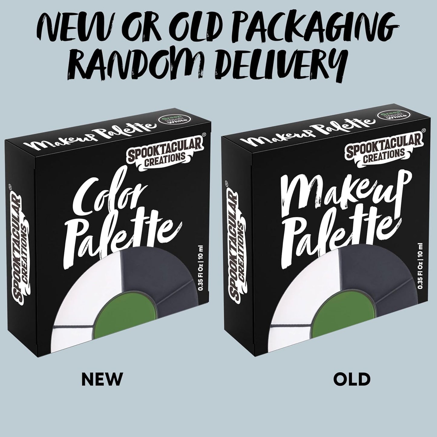 Spooktacular Creations Halloween Makeup Palette 3 Colors, Face Body Paint Wheel for Adult SFX Zombie Cosplay, Baseball Sport Games Dress Up (0.35 oz, White Black Green)