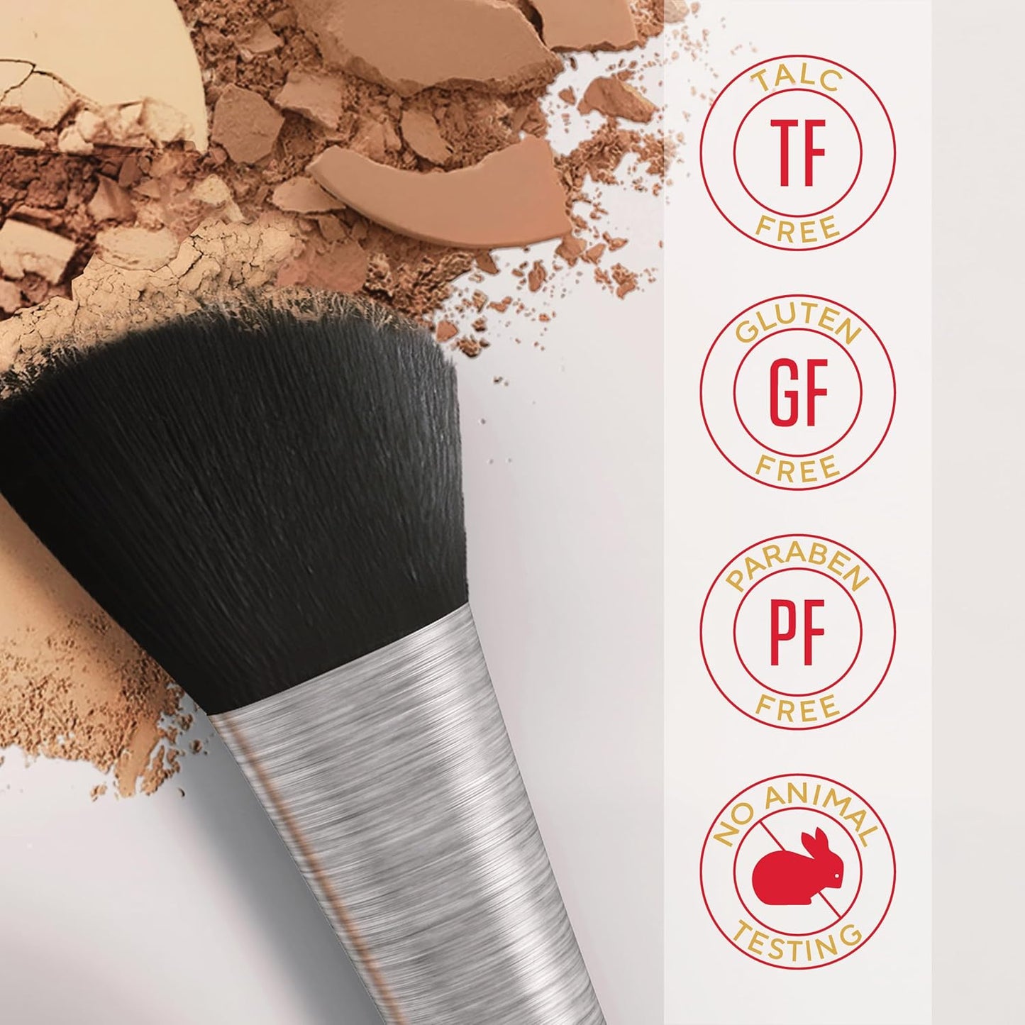 Mirabella Invincible For All Pure Pressed Foundation - Buildable Mineral Foundation & Blurring Setting Powder for All Skin Types - HD Matte Finishing Powder - Fair F6