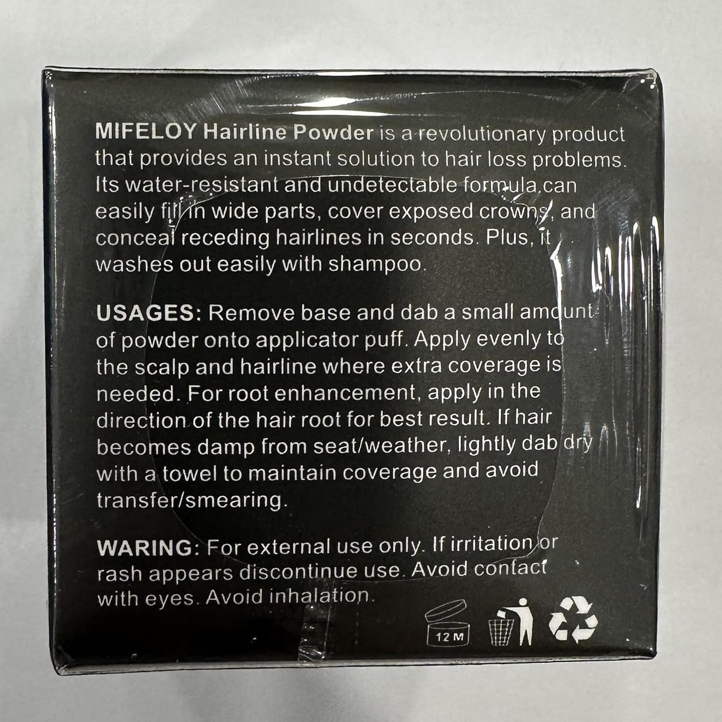 Root Touch Up Powder, Instantly Gray Hair Cover Up, Women Color Root Coverage Shadow Powder for Thinning Grey Hairline, Men Roots Concealer for Hair Loss Beard Line Eyebrow, Dark Gray