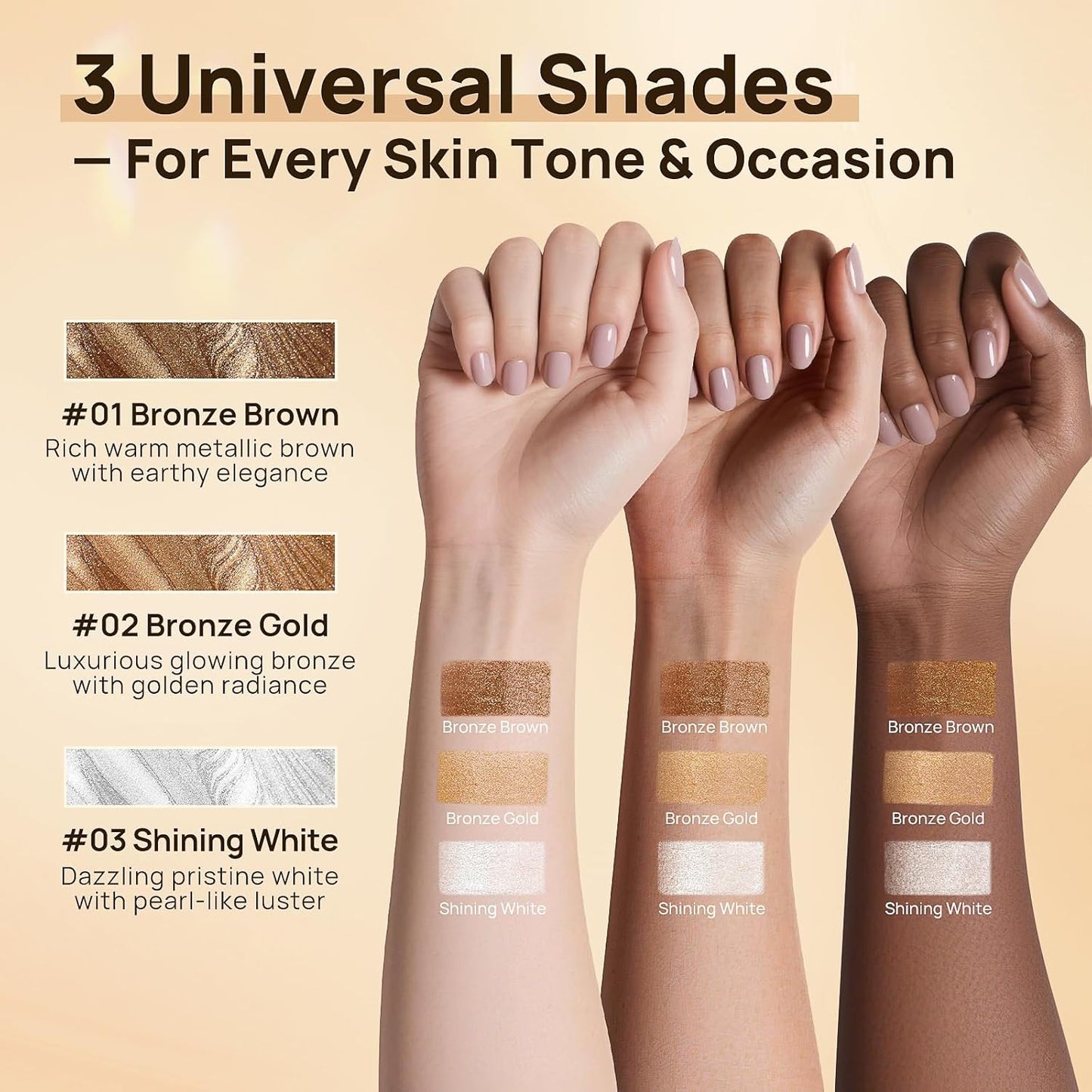 Body Shimmer Oil, Suncreen 50ml Liquid Highlighter Bronzer Body Glitter Oil Long Lasting Moisturizing Makeup Lotion Illuminate Serum Glow Shimmer Skin 1.7 Fl Oz(Bronze Gold #02)