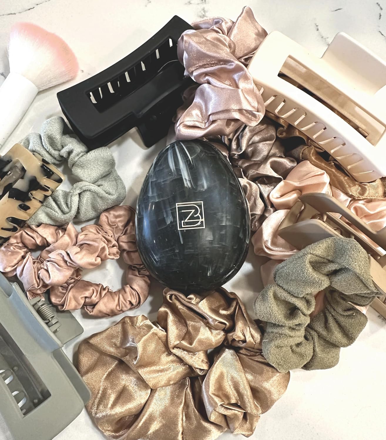 Travel Hairbrush - Mini Hair Detangler for Women Teens Kids - Sensory Scalp Massager - Small Portable Comb - Thick, Curly, Straight, Wet, Dry - Compact Detangler - Purse Essentials