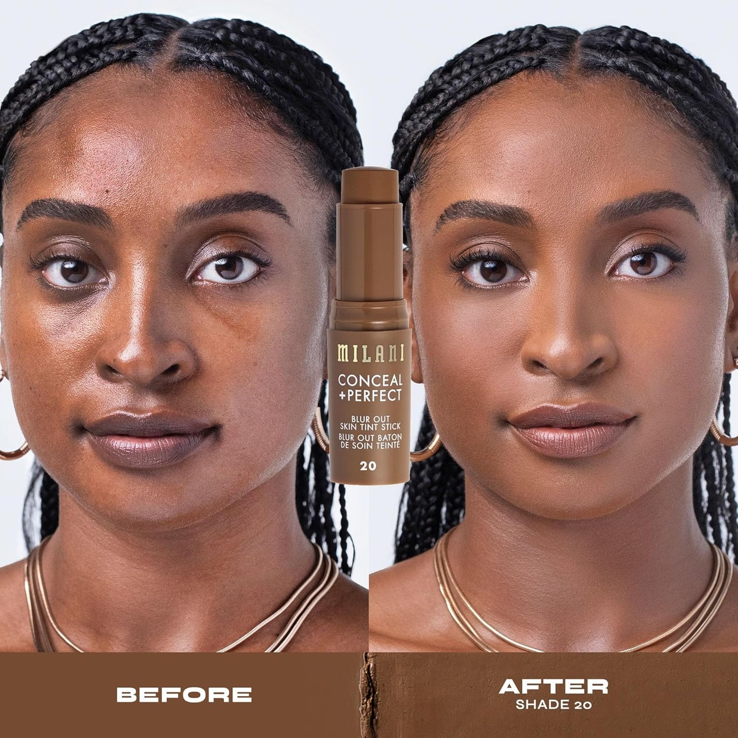 Milani Conceal + Perfect - Skin Tint Stick, Blur Out Tinted Moisturizer Makeup, Shade 020