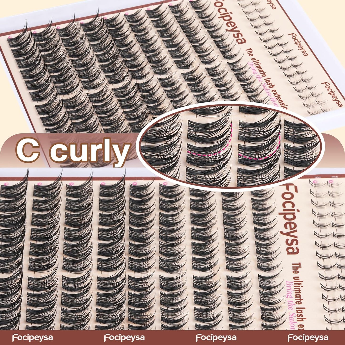 Focipeysa Wispy Lash Clusters Kit Spikes Eyelash Clusters Kit Manga Eyelash Extensions Kit with Bottom Lashes Individual Lashes Extensions Kit with Lash Bond and Seal Lash Tweezers