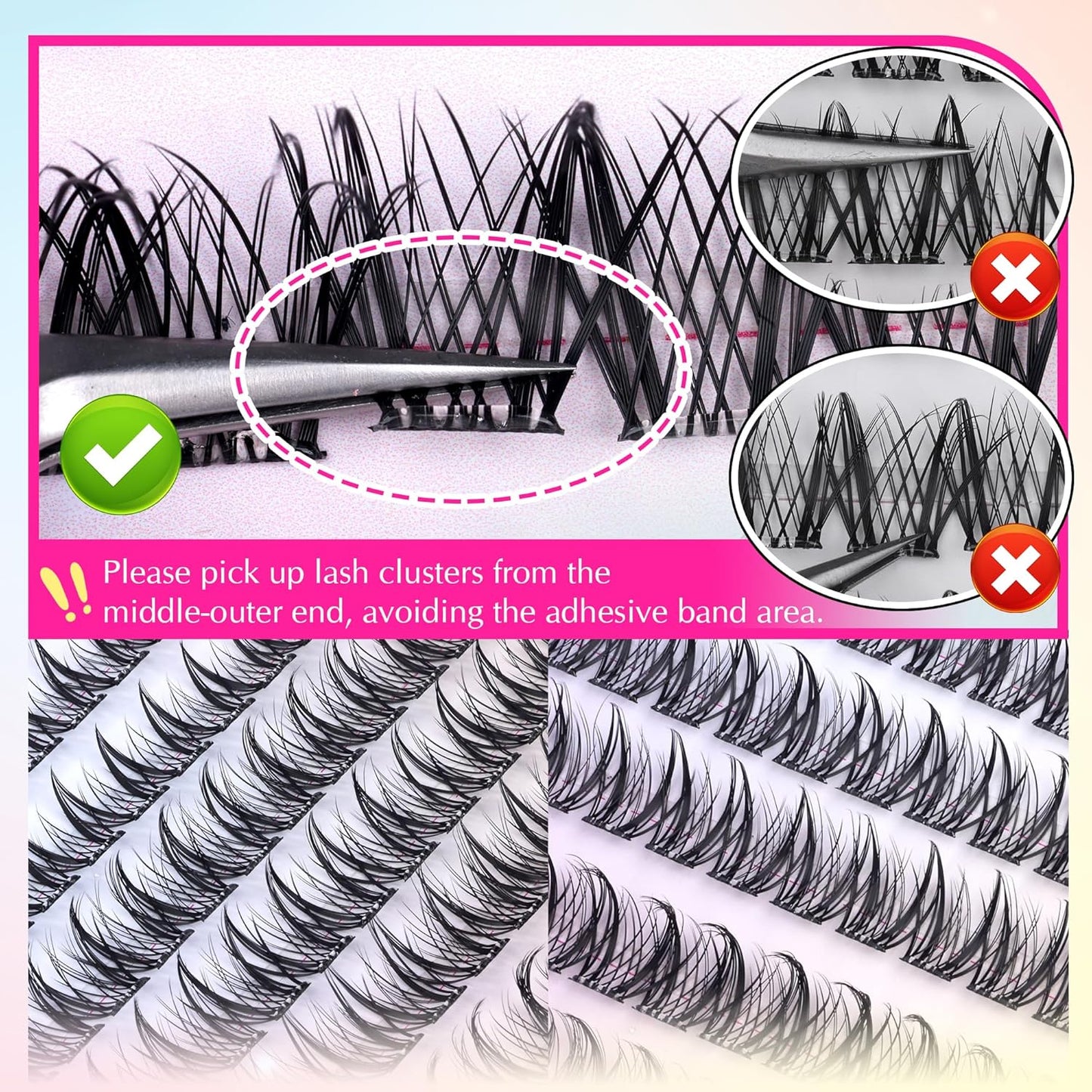 Self Adhesive Eyelashes Manga Self Adhesive Lash Clusters Natural Pre Glued Eyelashes Clusters Wispy Press on Lashes No Glue Needed C Curl Cluster Eyelash Extensions Reusable 10-16mm