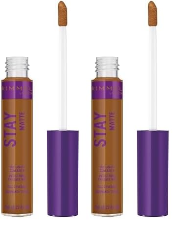 Rimmel London Stay Matte - 550 Almond - Concealer, 24-Hour Wear, Shine Control, Fights Free Radicals, 0.23oz (Pack of 2)