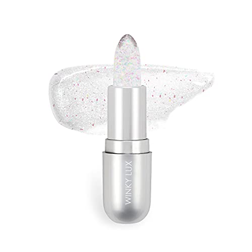 Winky Lux Rainbow Glitter Confetti Balm - Hydrating ph Lip Balm, Natural Pink Tint with pH Color Changing, Moisturize & Soften Lips While Leaving Sheer Pink Tint, with Vanilla Scent