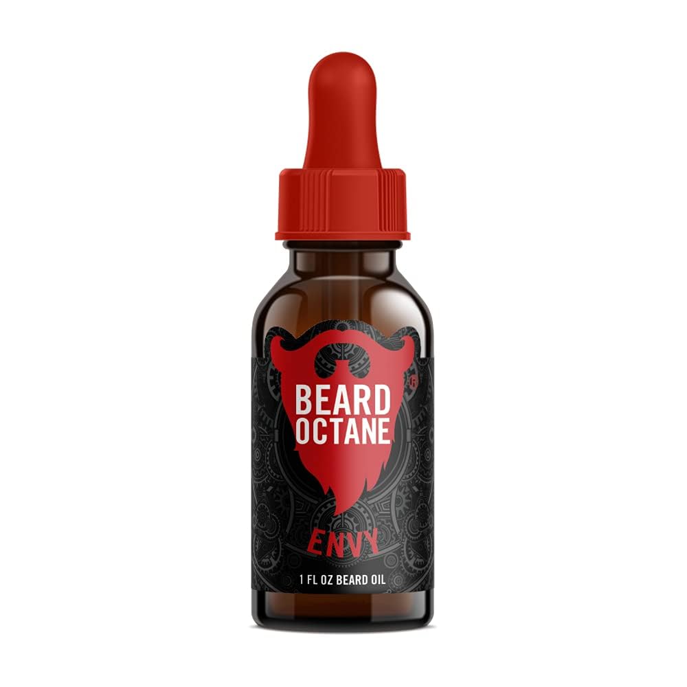 Beard Octane: Envy - Natural Beard Oil w/Argan Oil - 1 Oz - Promotes Healthy Softer Beards - Made in USA - Premium Handcrafted Beard Care