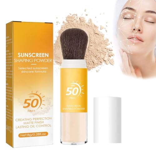 Sunscreen Setting Powde Spf 50 Pa++Mineral Setting Powder Sunscreen Powder For Face Oil Control Natural Matte Finish Sunscreen Soft Brush For Face Long Lasting Breathable Lightweight Concealer