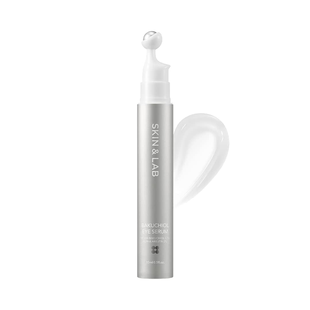 [SKIN&LAB] Bakuchiol Eye Serum with Caffeine, Roll-on Korean Under Eye Serum, Anti-Aging Wrinkle Care for Fine Lines, vegan, cruelty-free, 0.5 fl. Oz
