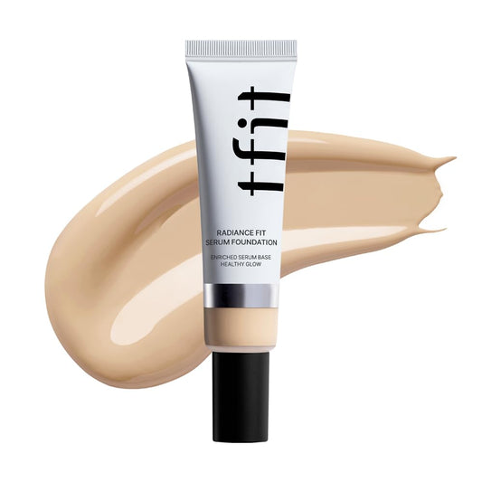 TFIT Radiance Fit Serum Foundation - Flawless Coverage, Dewy finish, Long-lasting, Lightweight, Korean Makeup,1.05 Oz. (W01 Vanilla, 1.05 Oz.)
