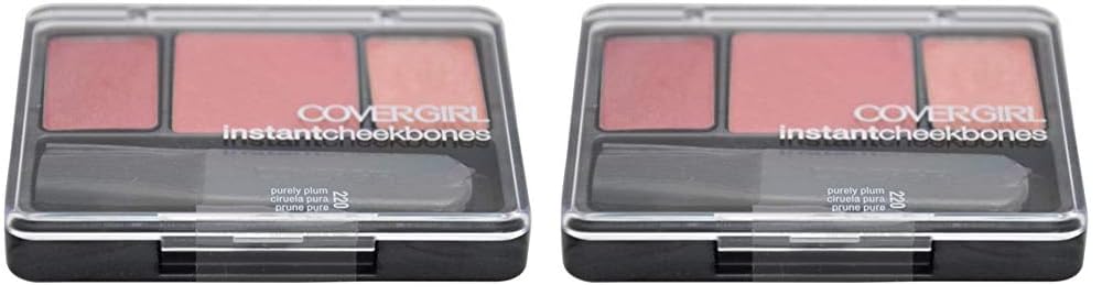 COVERGIRL Instant Cheekbones Contouring Blush Purely Plum 220, 0.29 Ounce Pan (packaging may vary) (Pack of 2)
