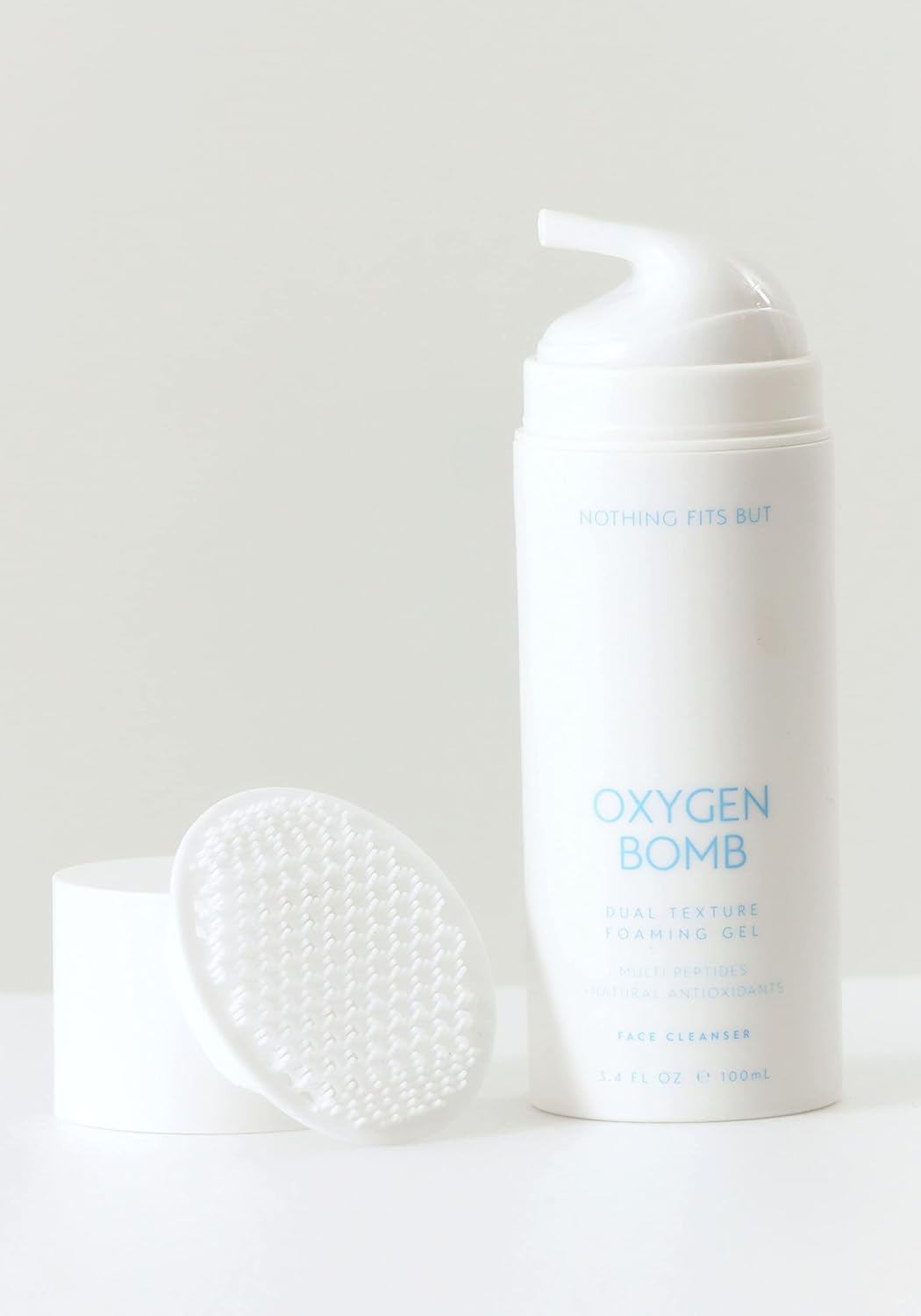 NOTHING FITS BUT Oxygen Bomb, Dual Texture Pore Purifying Foaming Gel Facial Mask & Cleanser, 3.4 Fl Oz (100 ml)