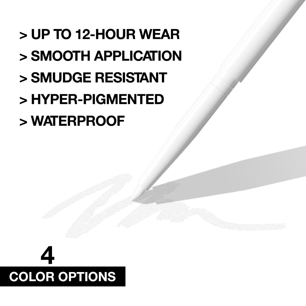 evpct White Eyeliner Pencils for Eyes, Bright White Nude Under Eye Liner Pencil Makeup Waterproof Smudge Proof, Colored Gel Waterline Eyeliner Liquid, Face Paint Stick Lipstick Pen Halloween Makeup