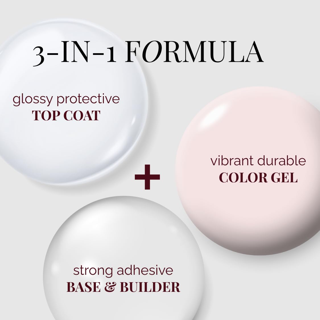 NAILOG One Step Light Pink Gel Nail Polish 12ml Top Coat Color Gel Base 3-In-1 Formula Soak Off UV Gel Polish for Home DIY & Gifting | Light Ballet Pink