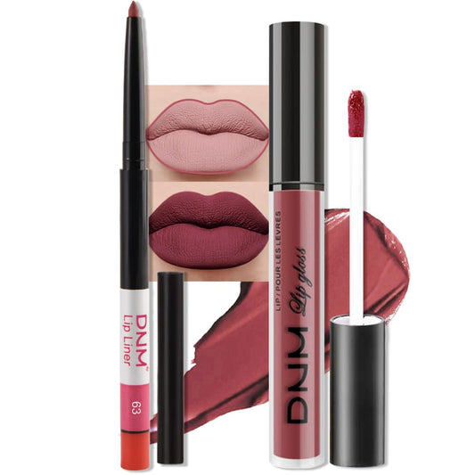 evpct 2Pcs Burgundy Red Matte Lip Liner Lipstick Combo Set for Women, Burgundy Lip Combo Set Liquid Lips Gloss Lipliner Stains Set Long Lasting Waterproof, Lips Makeup 24 Hours labiales originale