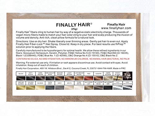 Hair Building Fibers 25 gram (ammonium chloride free) Refill Bag by Finally Hair. Compatible Replacement/Refill for Toppik Xfusion (Sandy Blonde)